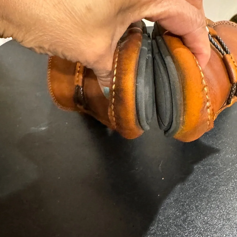 Martin Dingman Brown Leather Loafers with Decorative Strap